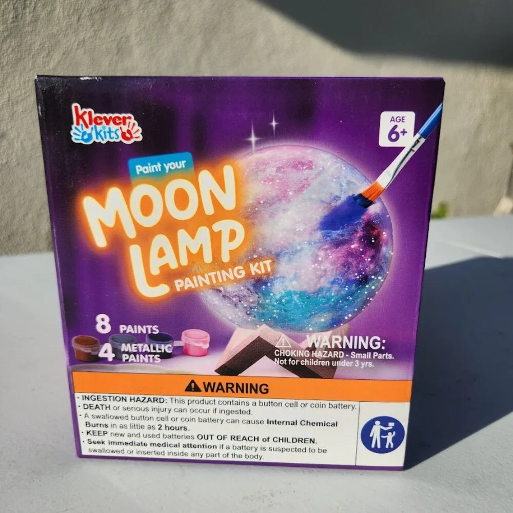 Moon Lamp Night Light Kit Paint it Yourself Craft Kits Activity Project Decor ST
